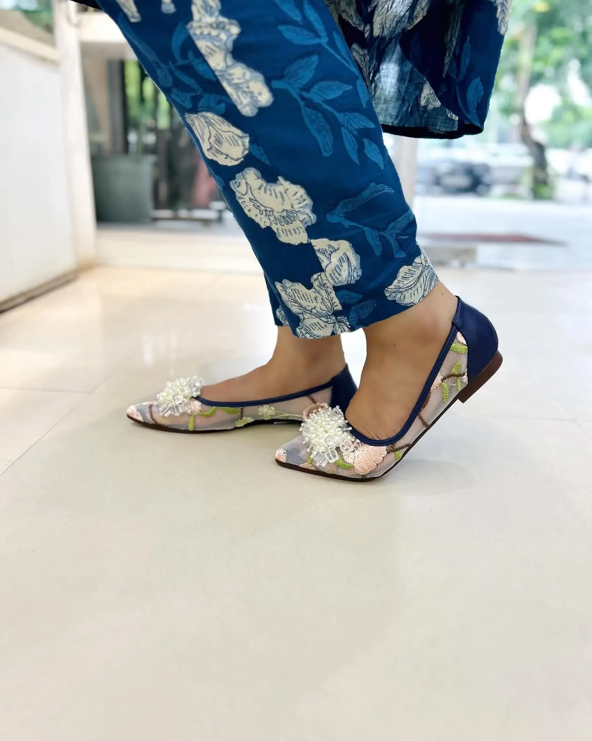 URBANTOES Pearl ballerina blue