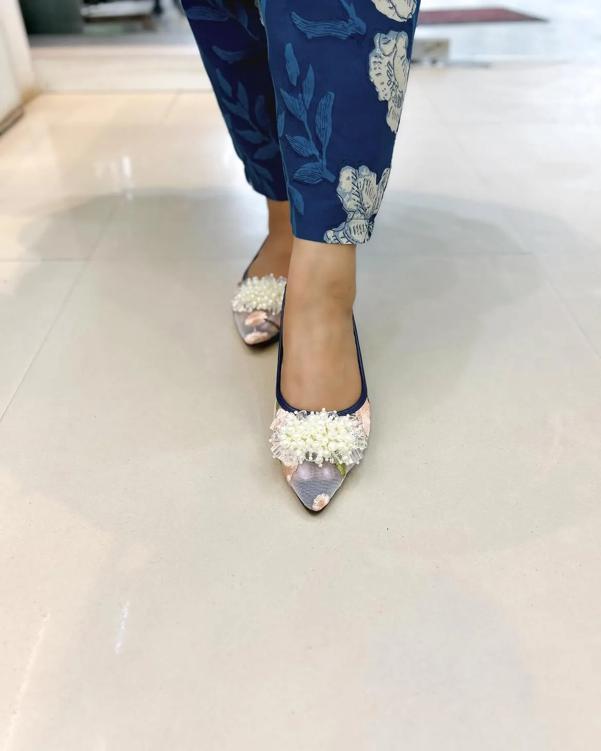 URBANTOES Pearl ballerina blue
