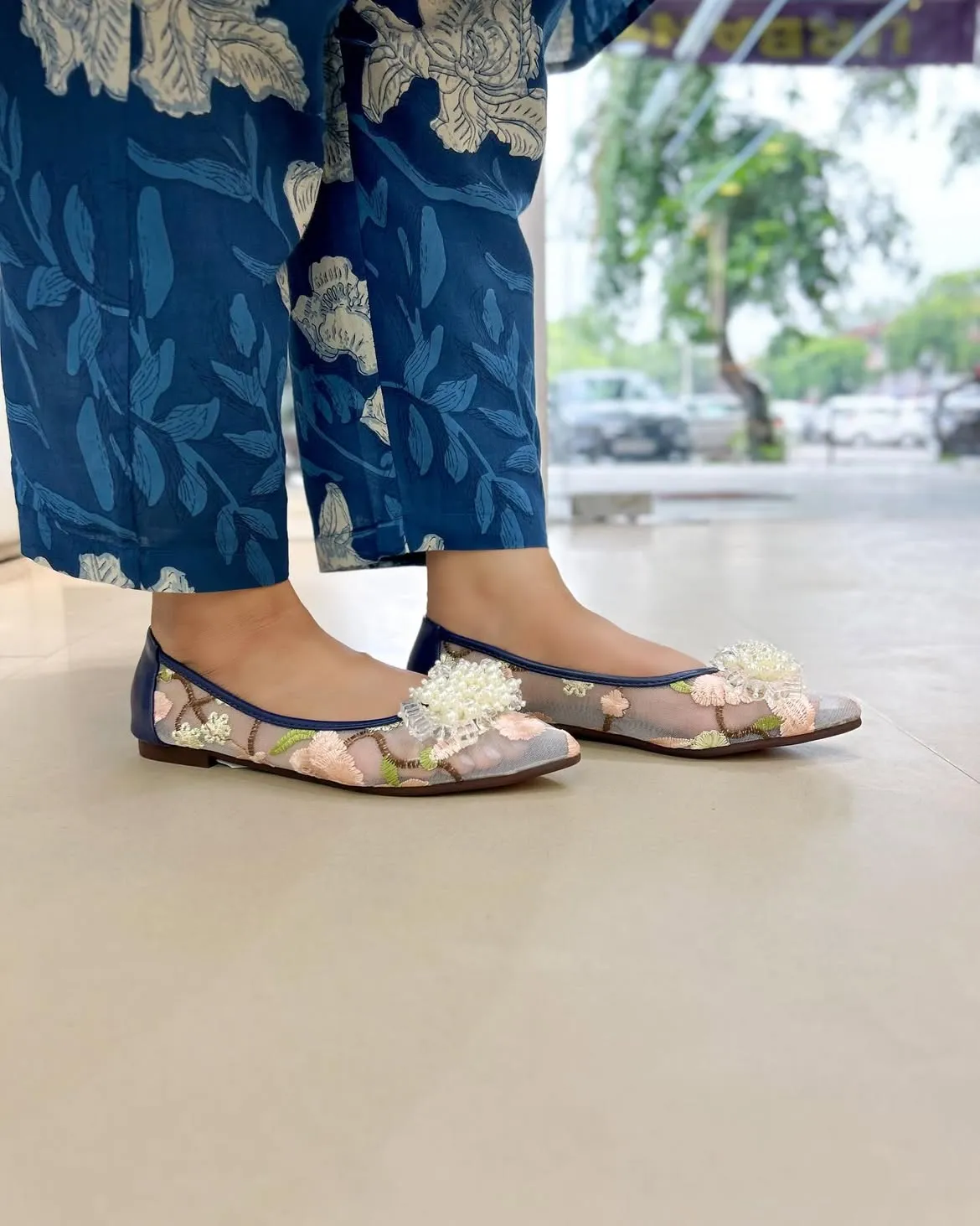 URBANTOES Pearl ballerina blue