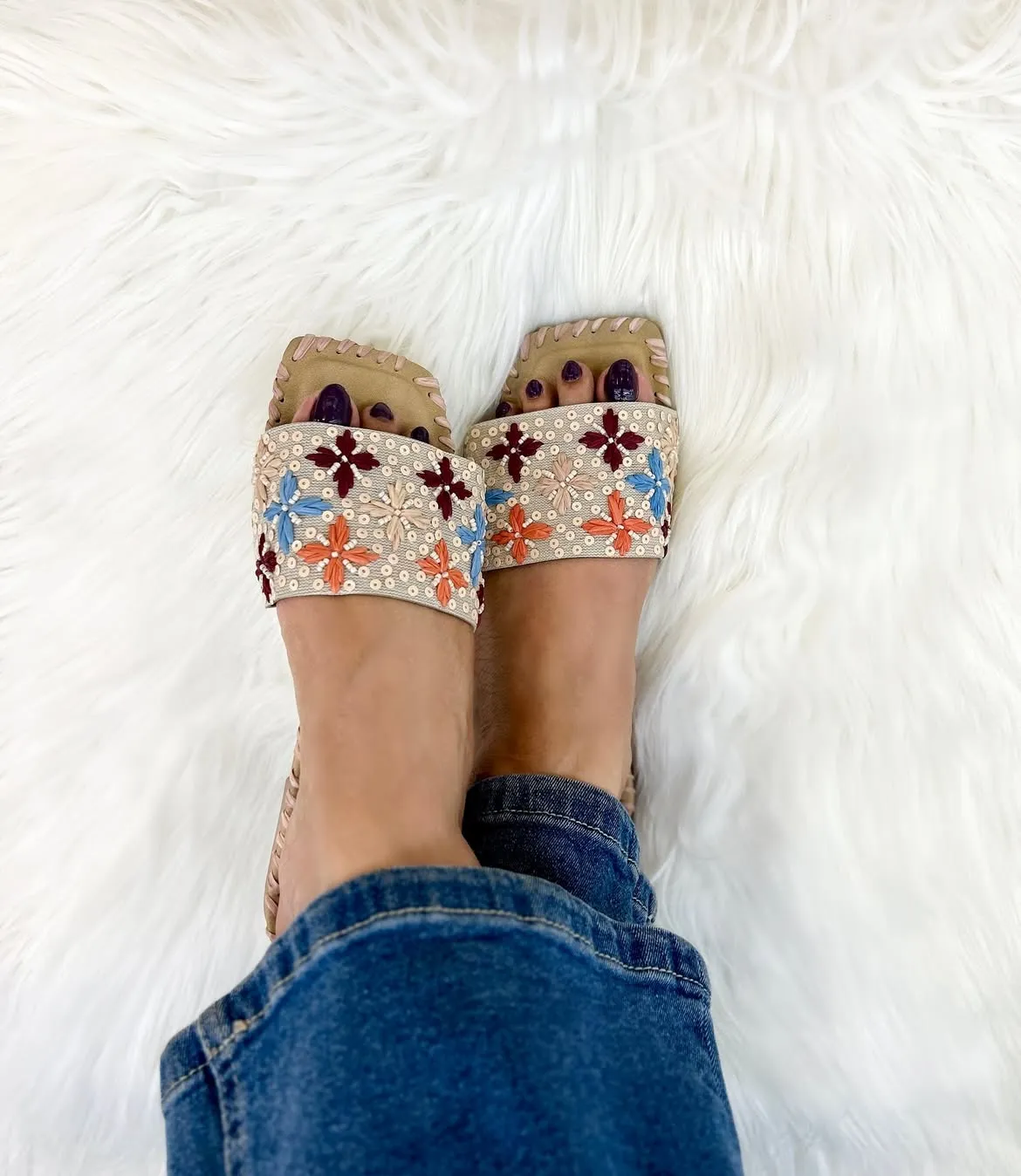 Urbantoes Marigold Embroidery Flats Slippers