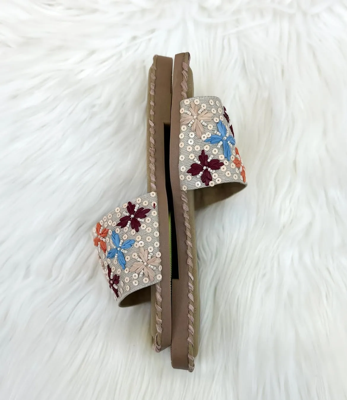 Urbantoes Marigold Embroidery Flats Slippers
