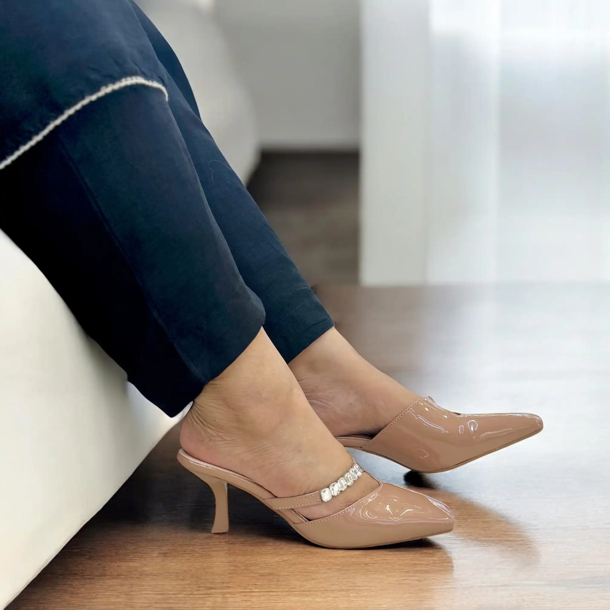 Luxe Pencil Heel Mules