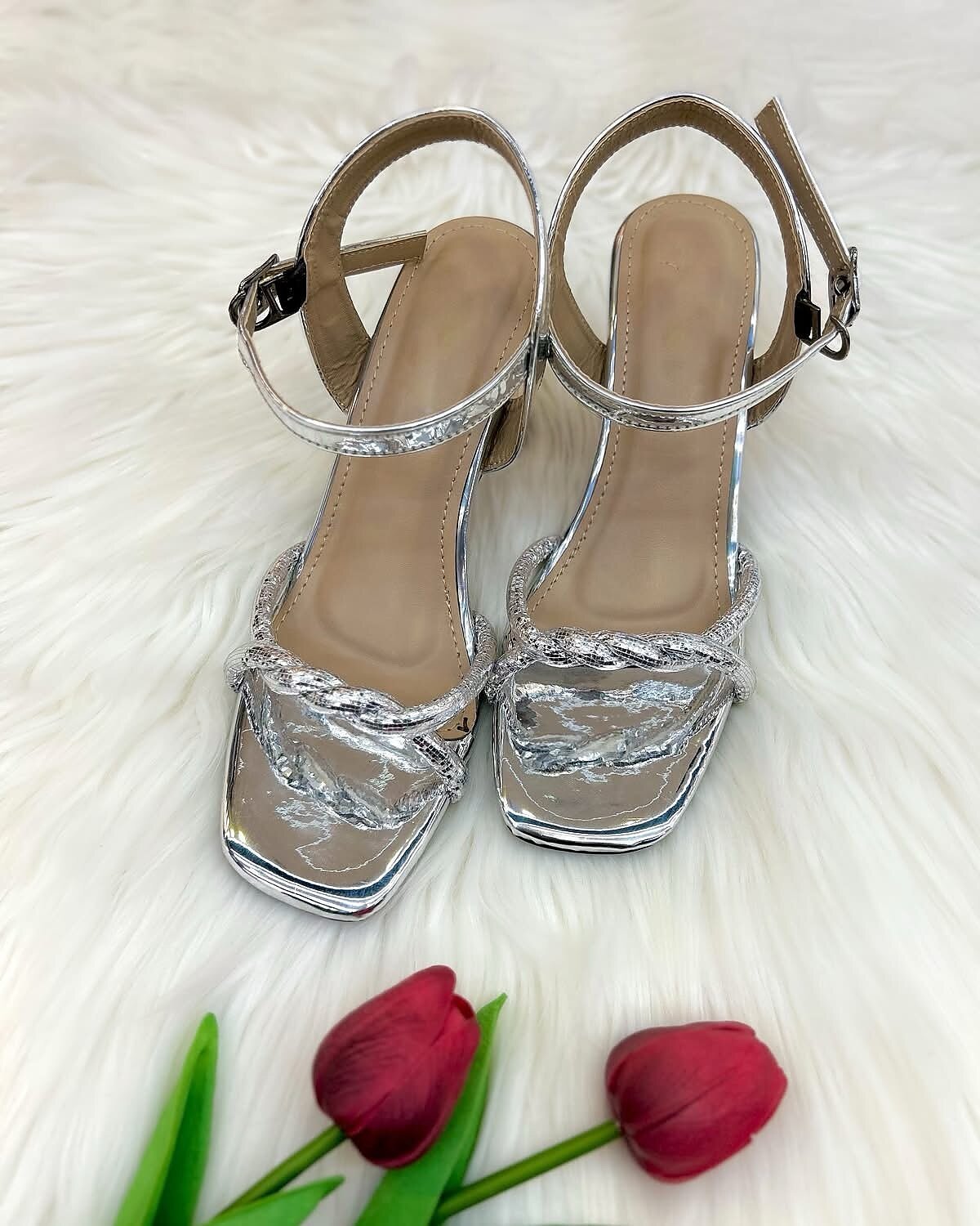 Silver Bella Block Heels - Image 3