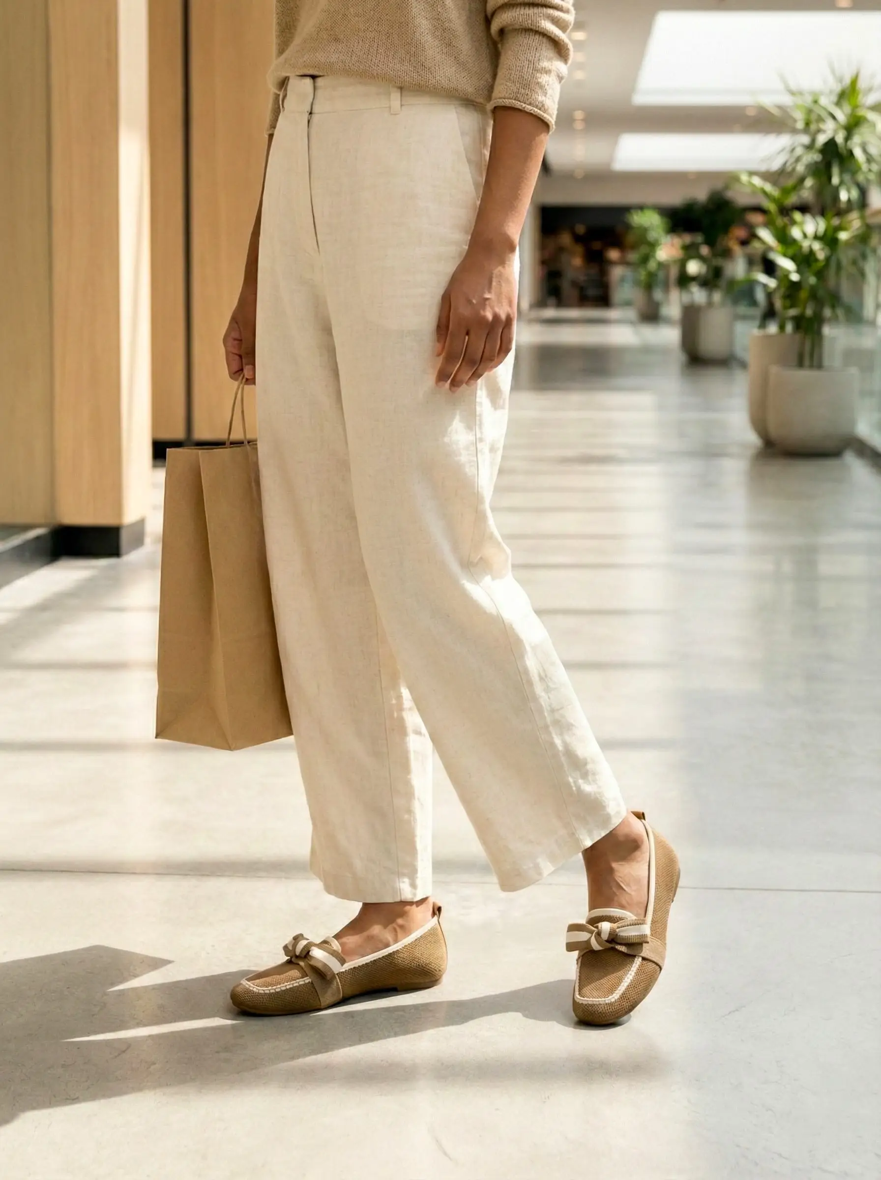 UrbanToes Sahara Knot Comfort Flats Beige - Image 2