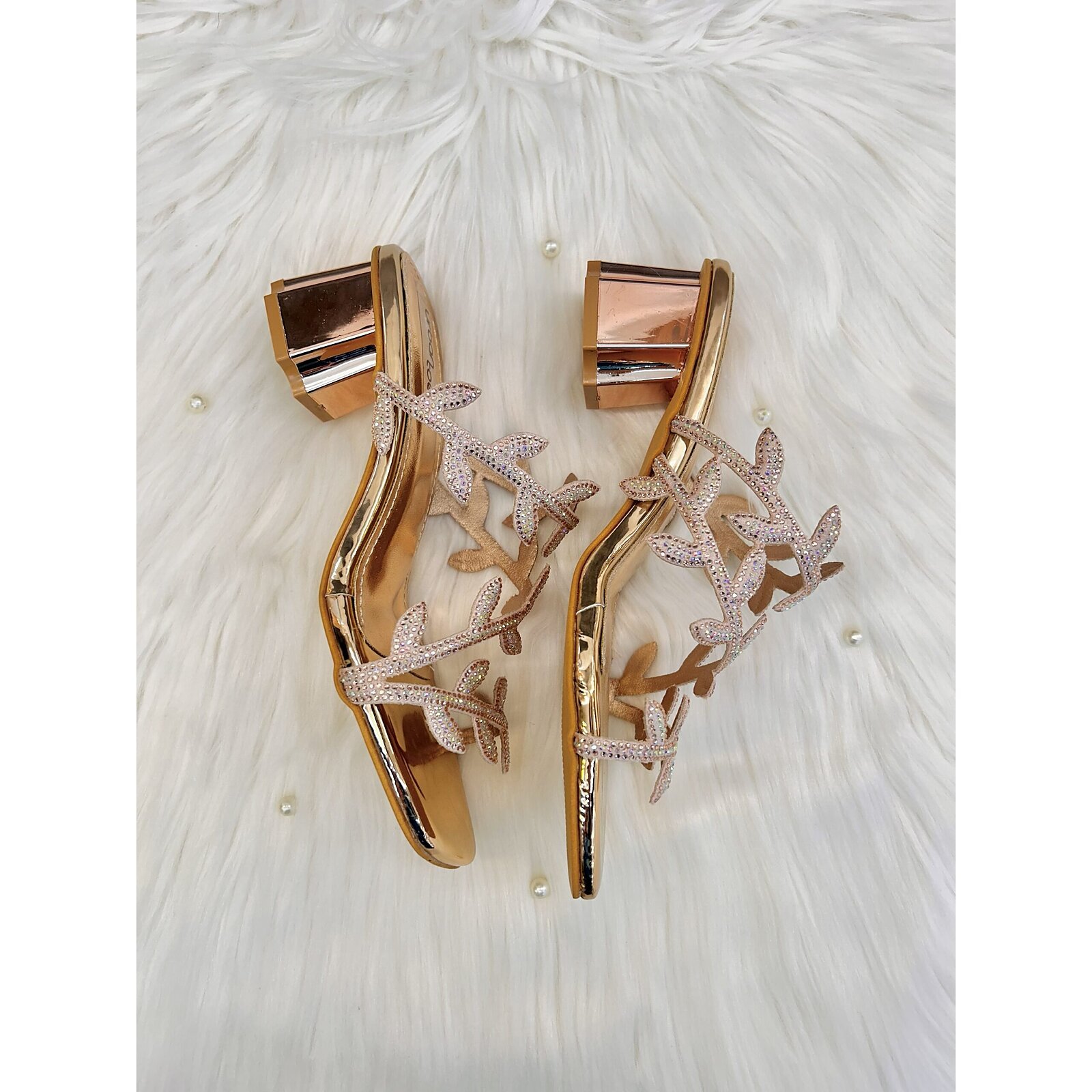 UrbanToes Aurelia Crystal Block Heeled Sandals - Image 4