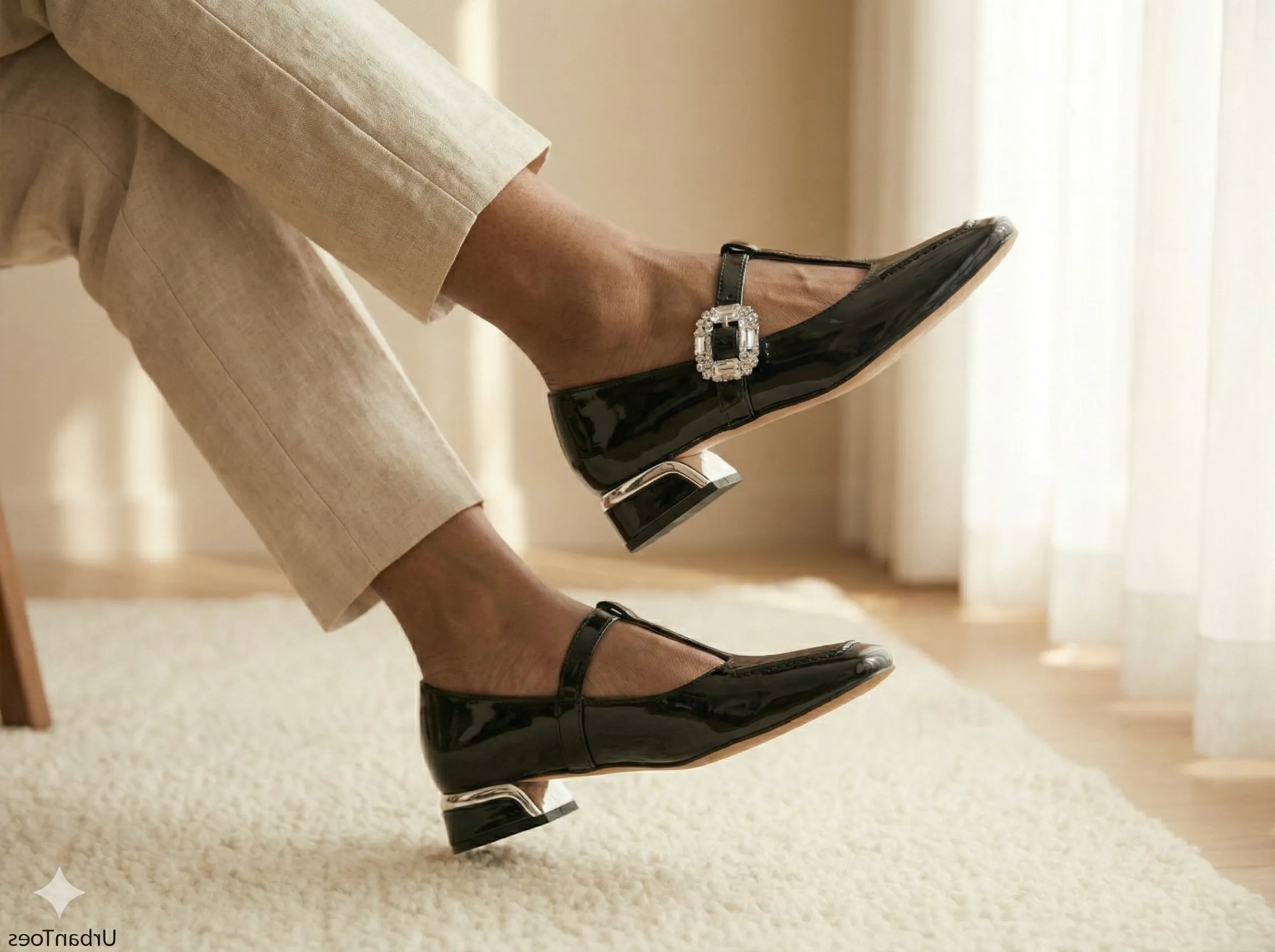 UrbanToes Noor Patent Mary Jane Heels