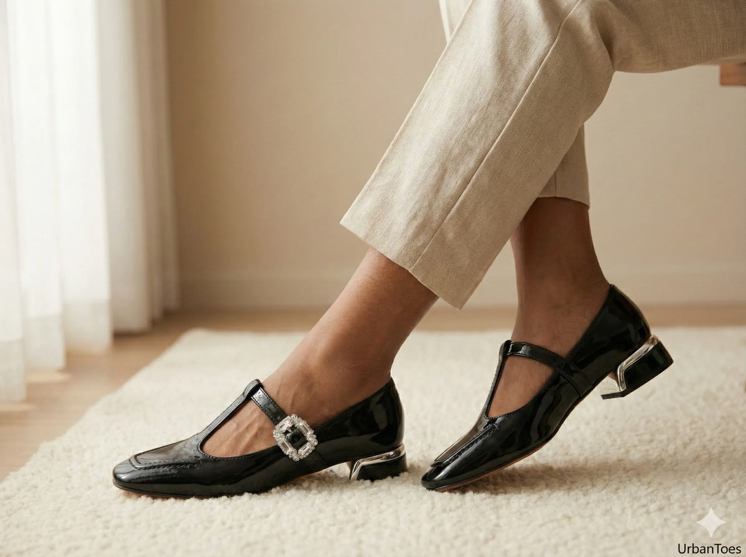 UrbanToes Noor Patent Mary Jane Heels
