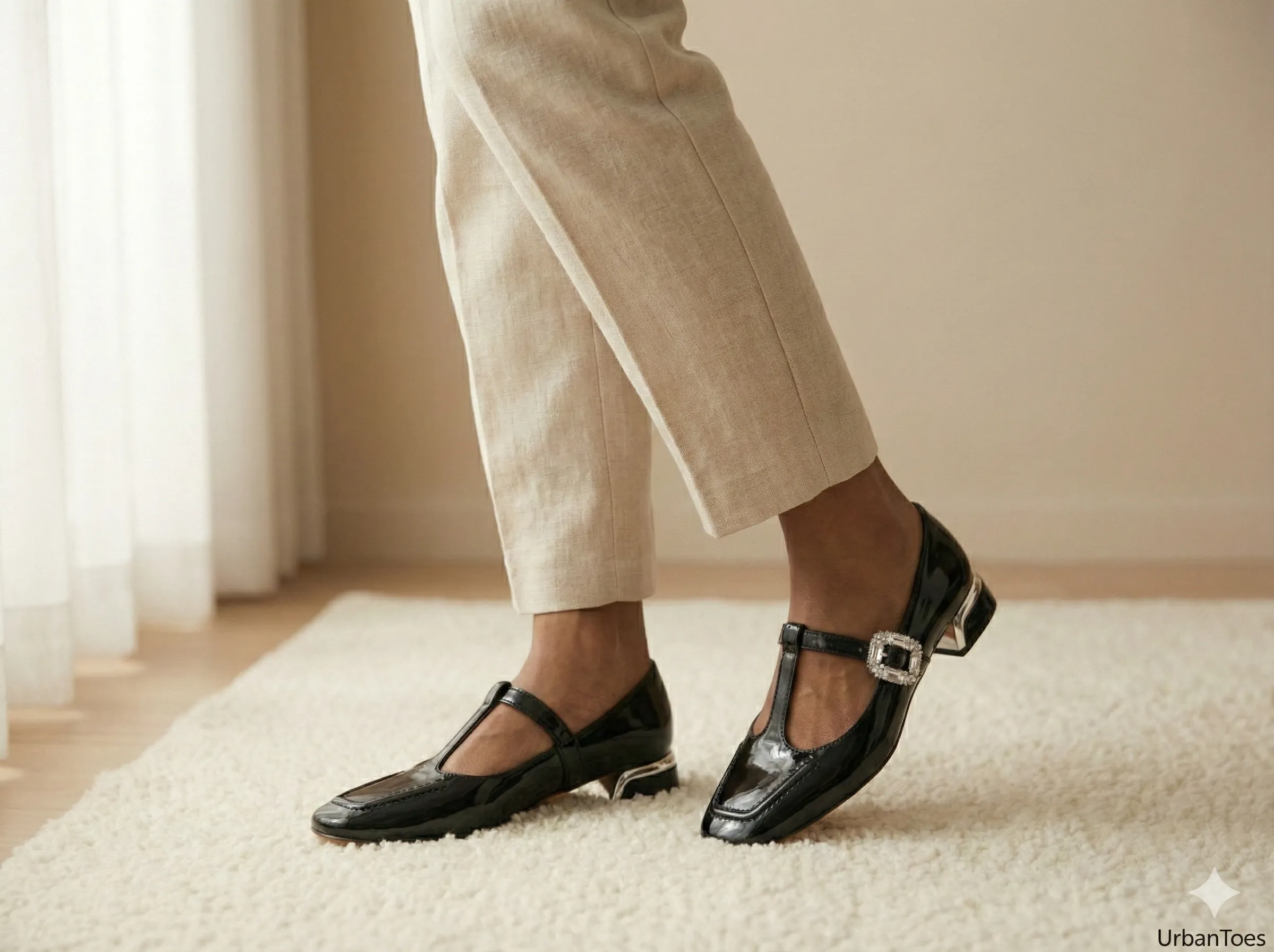 UrbanToes Noor Patent Mary Jane Heels
