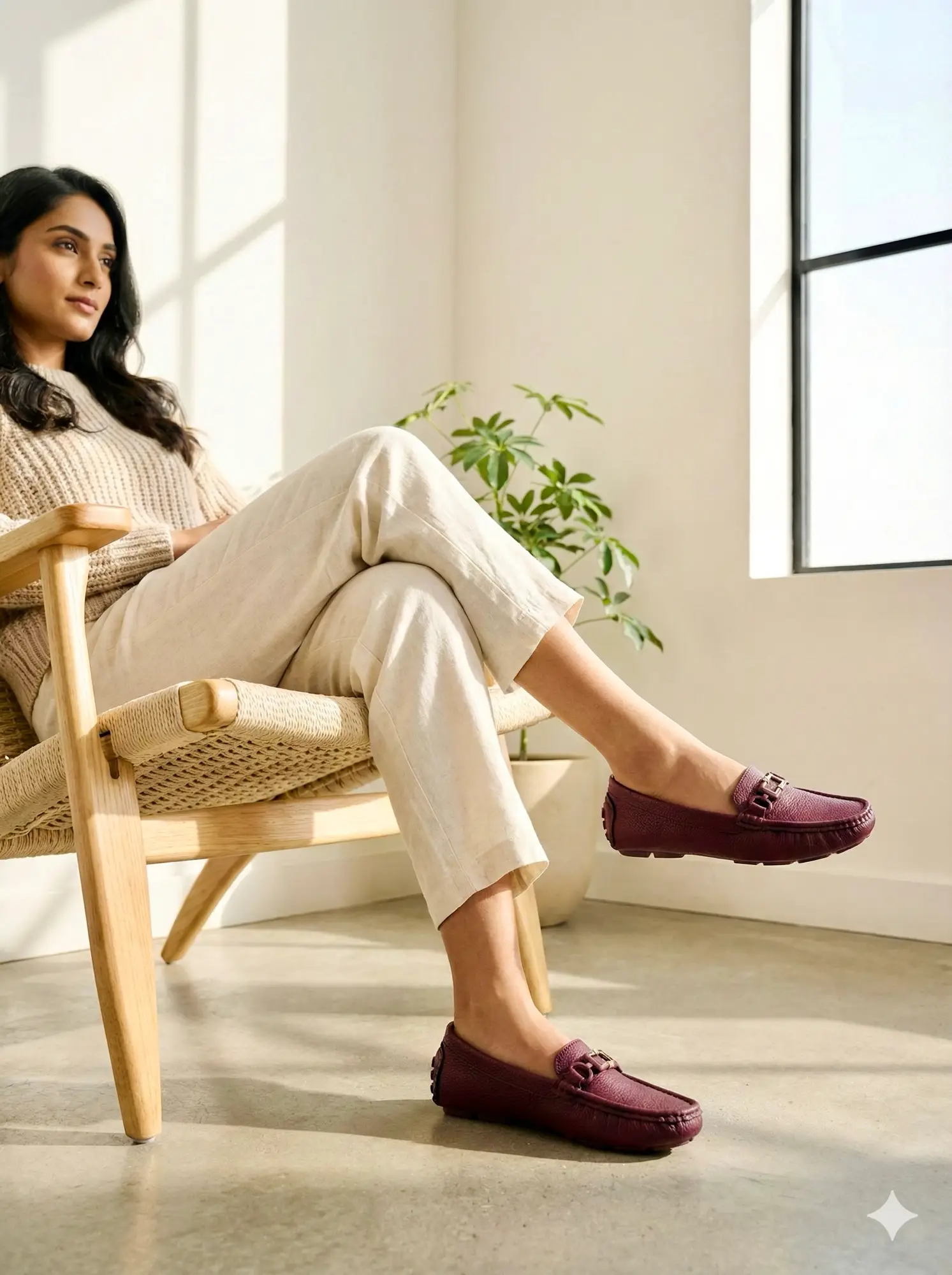maroon loafers for women