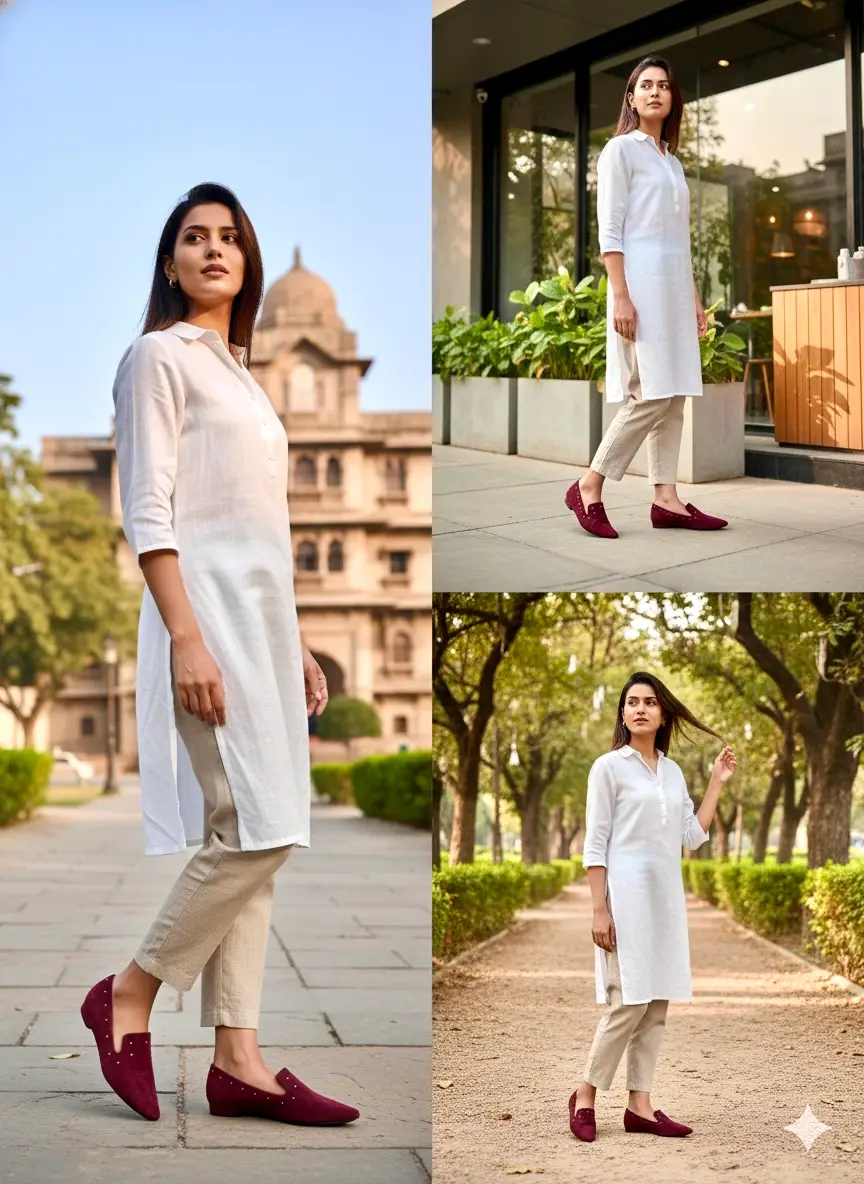 Women Maroon Suede Embellished Loafers