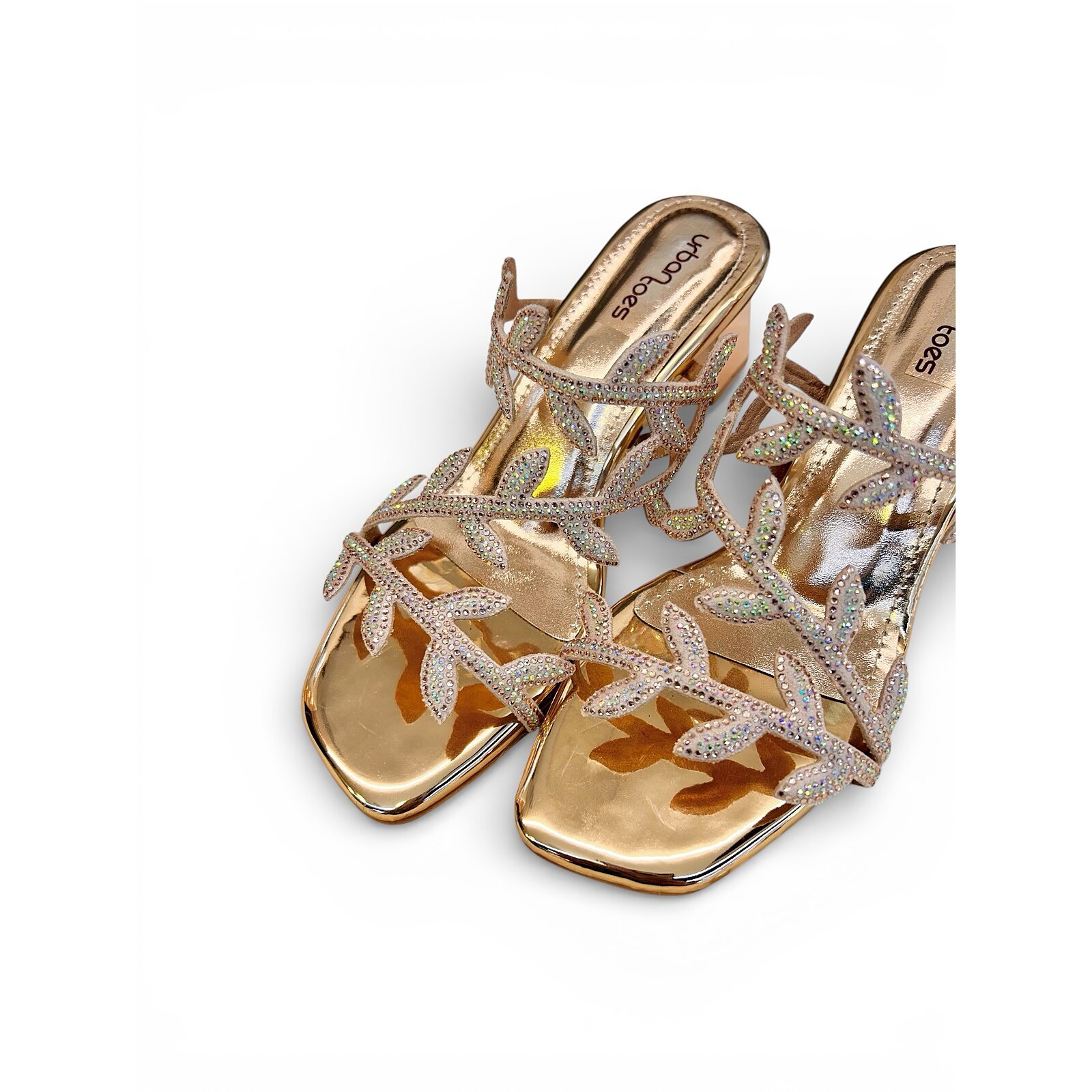 UrbanToes Aurelia Crystal Block Heeled Sandals - Image 2