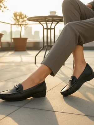 Black Wedge loafers