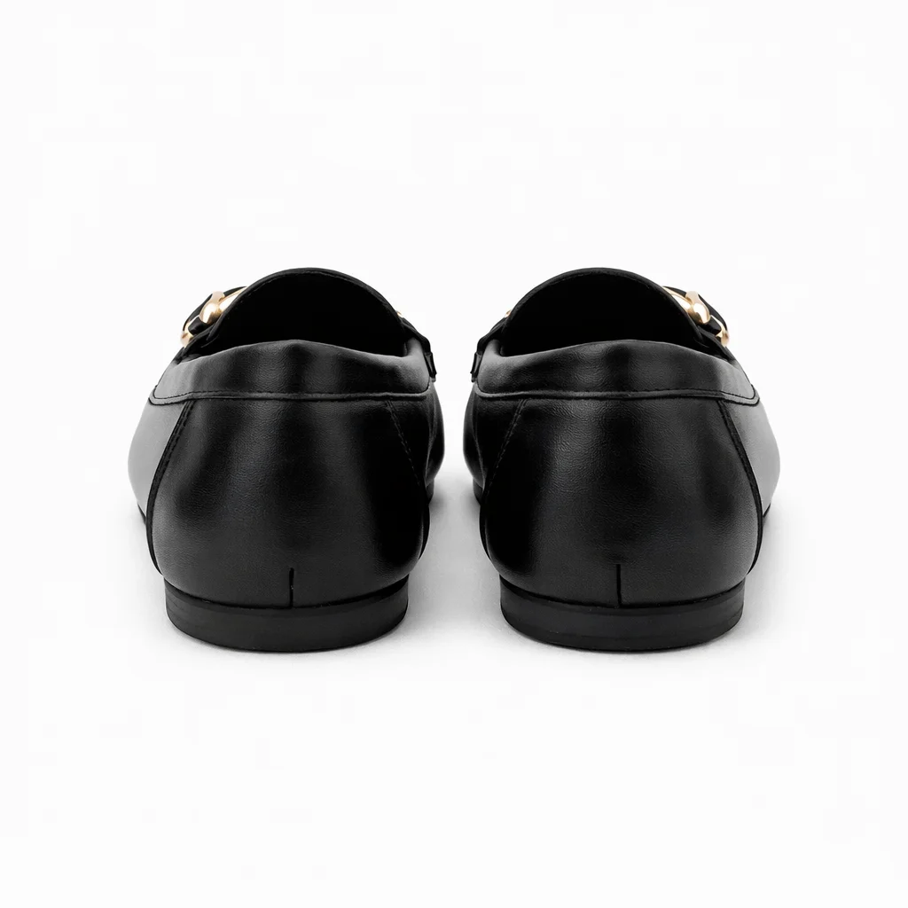 women walking loafers black