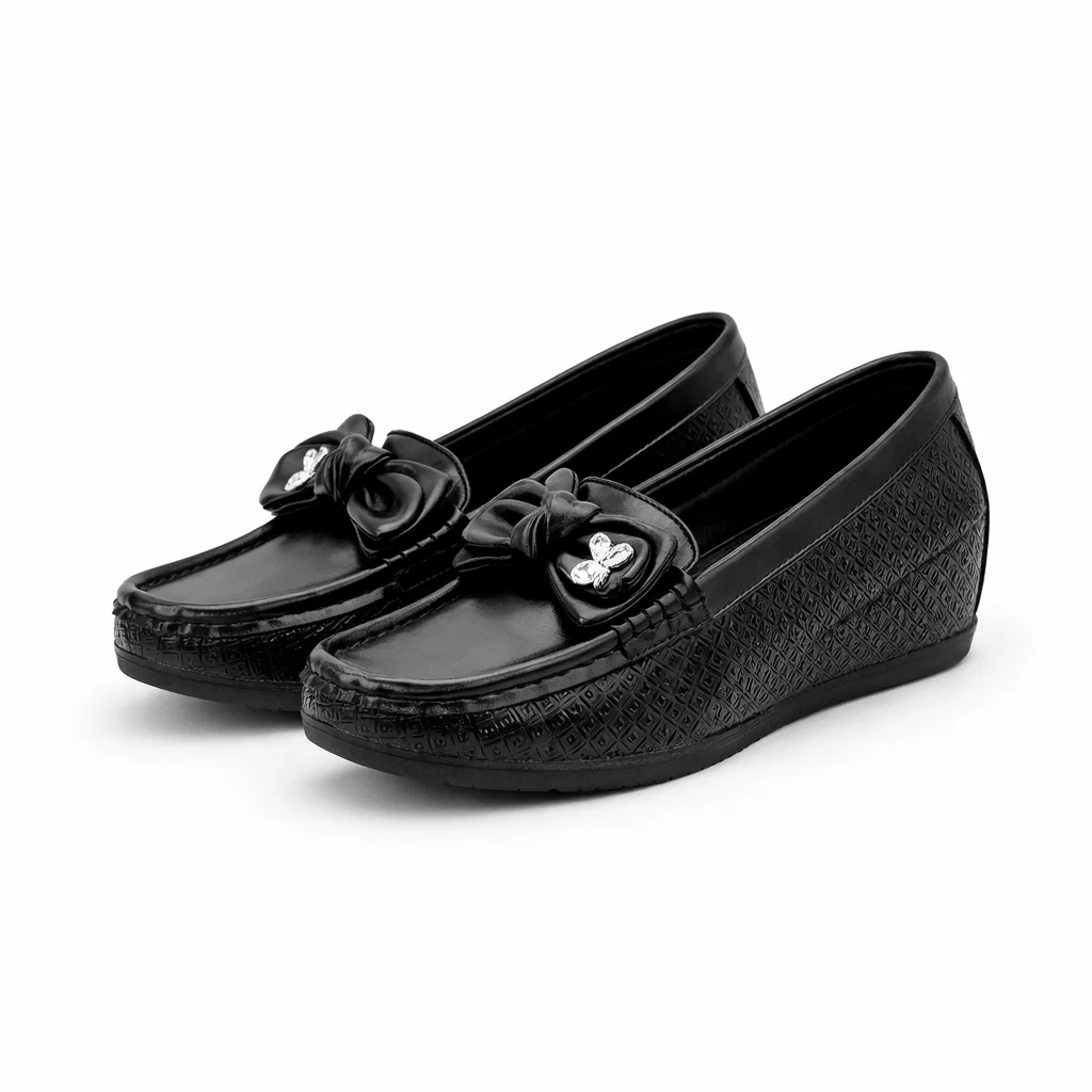 Black Wedge Loafers