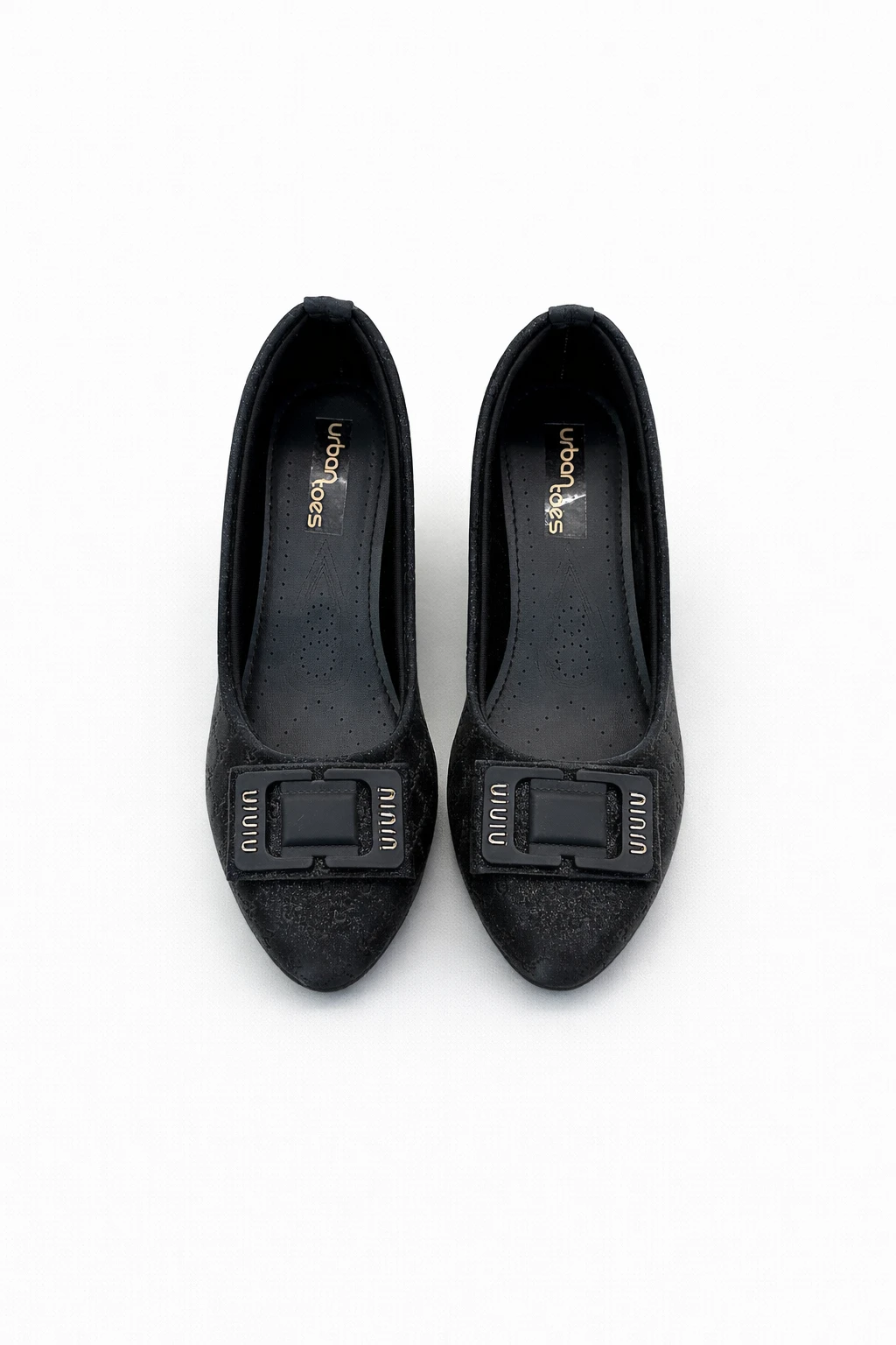 women's black formal low heel shoes