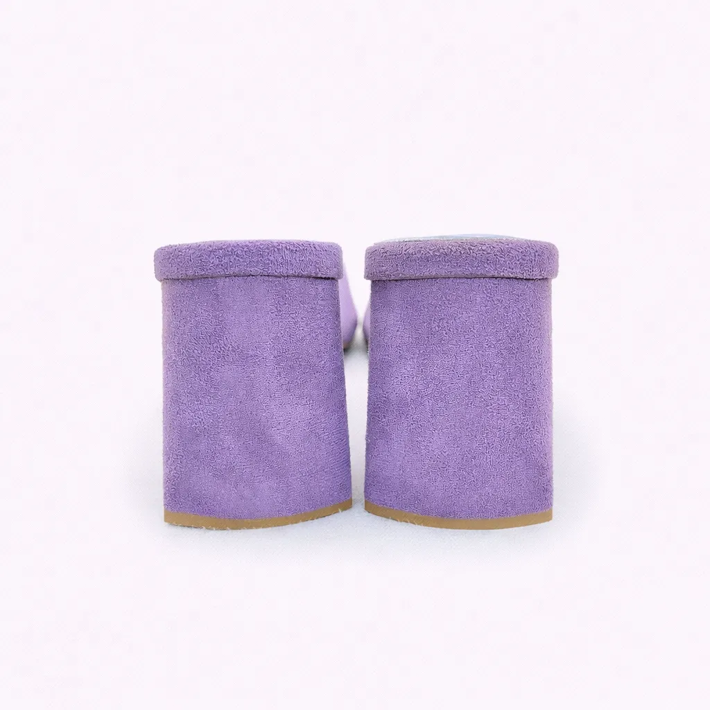 Women Purple Block Heel Mule Sandals
