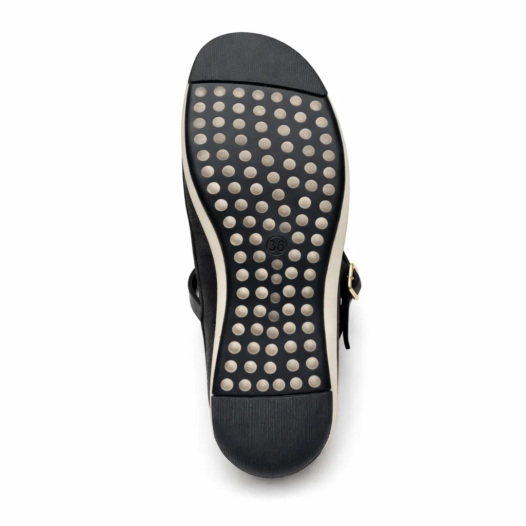 Urbantoes Women’s Black Walking Flats with Bow Detail