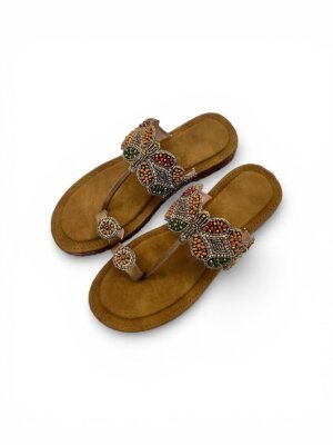 embellished kolhapuri sandals