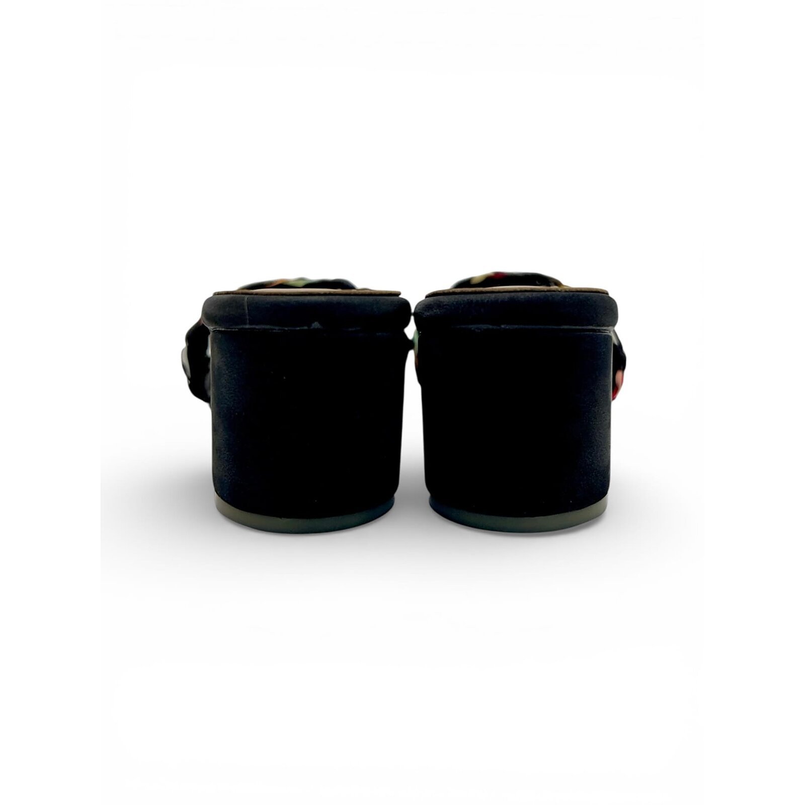Block Heel Mules for Women – Multicolor Woven Square Toe Heels - Image 4