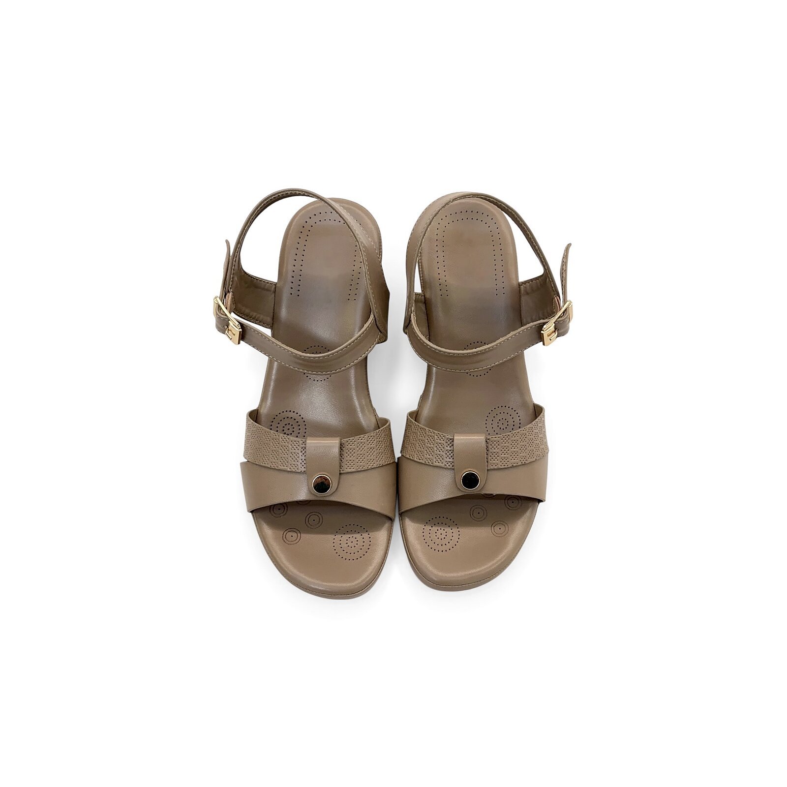Tan Comfort Wedge Sandals for Women – Ankle Strap Everyday Wear - Image 2
