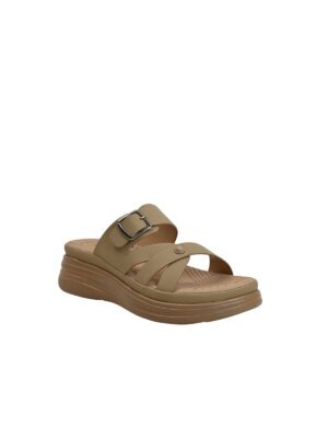 khakhi multi strap platform sandals for women