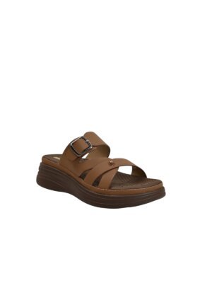 brown multi strap platform sandals for women