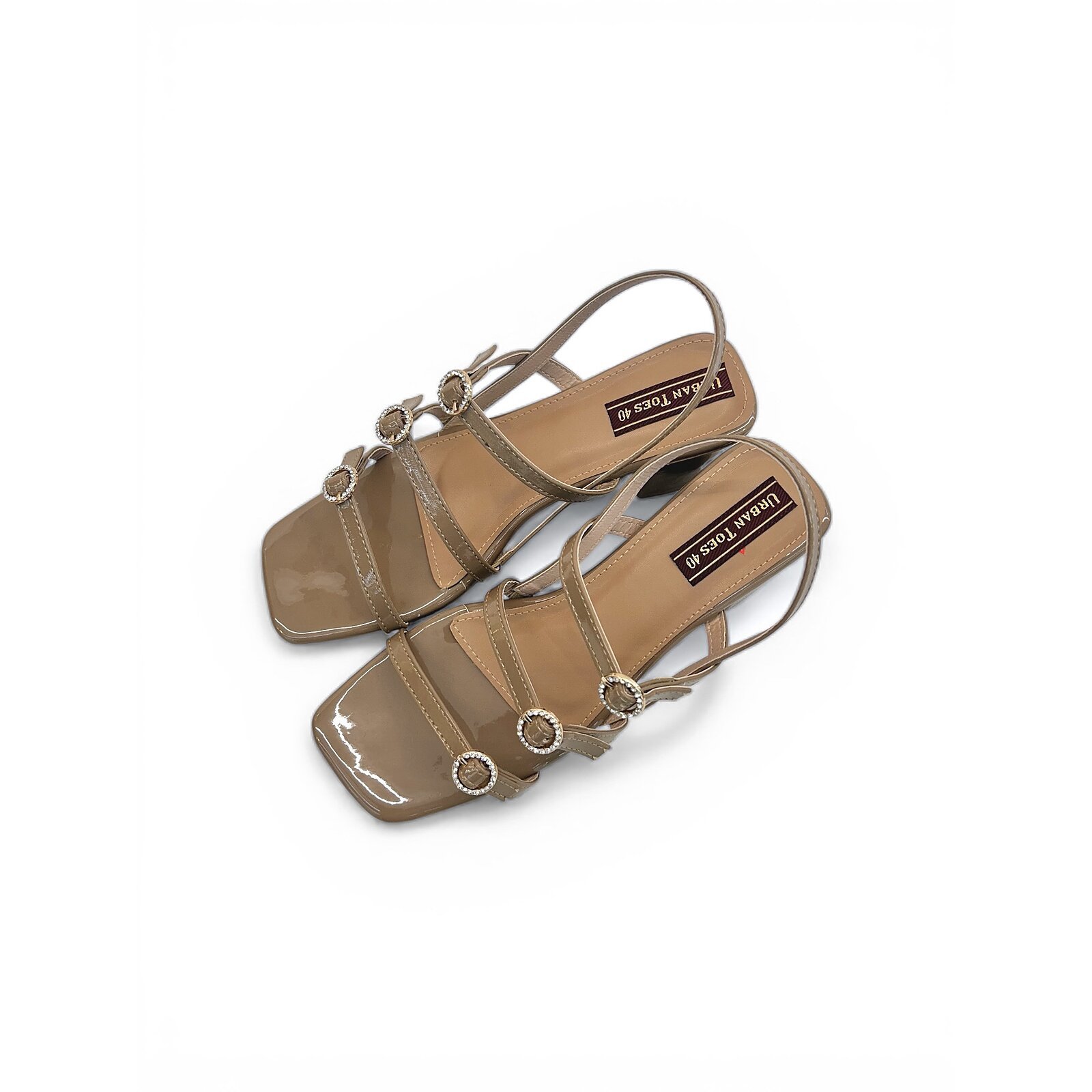 Tan Block Heel Sandals for Women – Elegant Strappy Mid Heel - Image 4