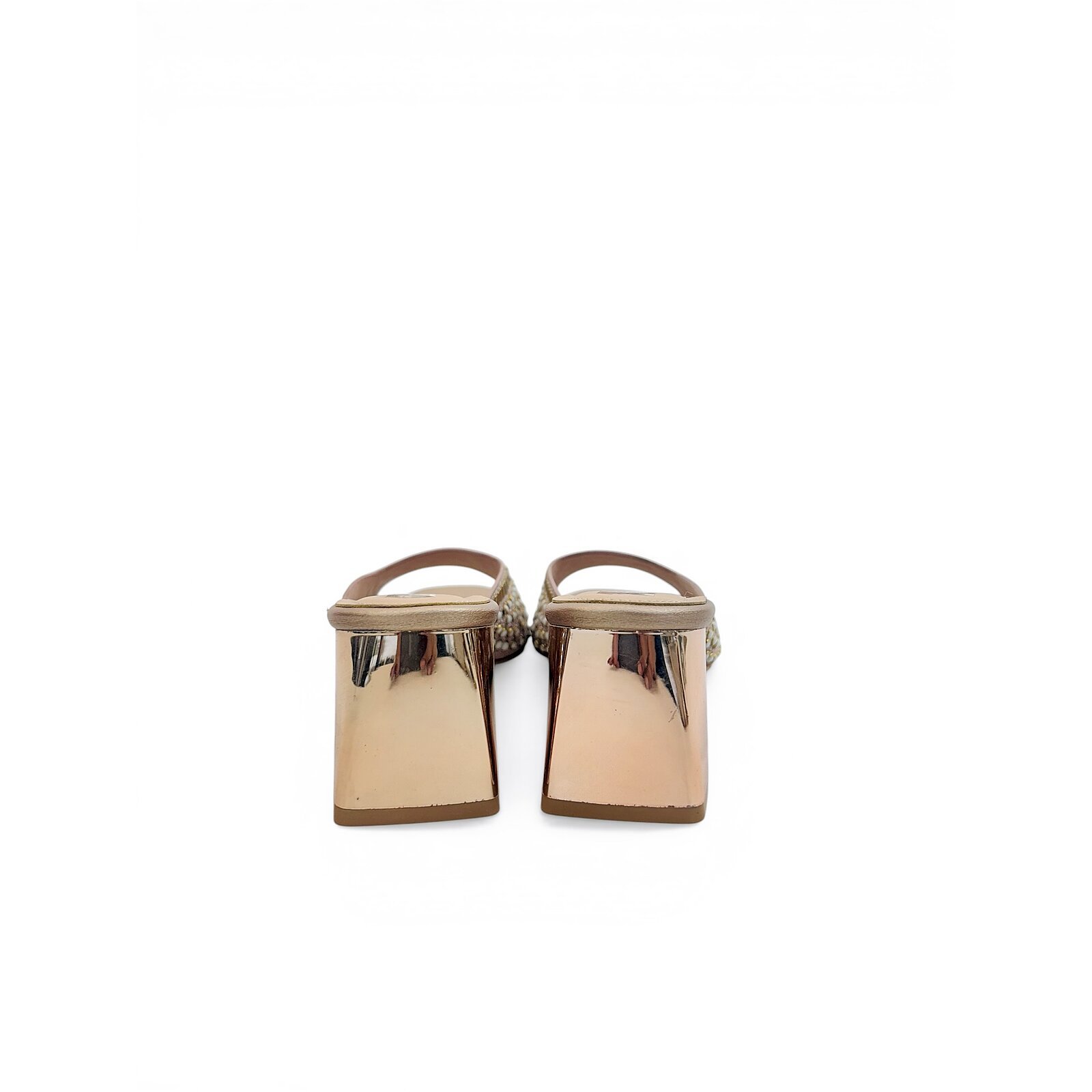 Rosegold Embellished Block Heel Sandals for Women – Urbantoes - Image 4
