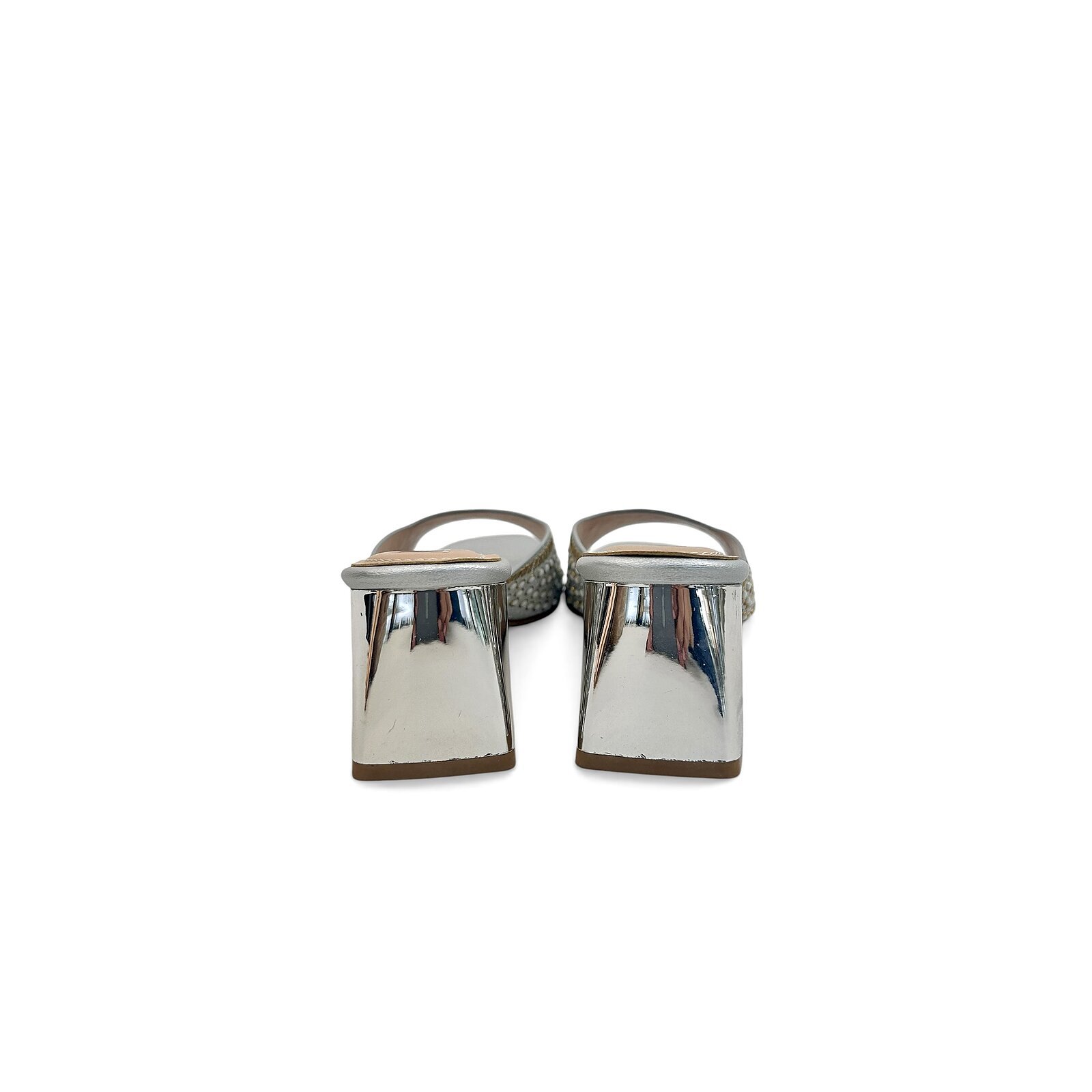 Silver Embellished Block Heel Sandals for Women – Urbantoes - Image 4