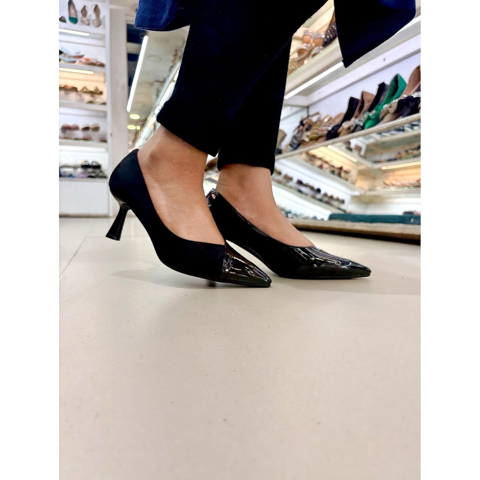 Black Pointed Toe Heels for Women – Suede & Patent Formal Pumps