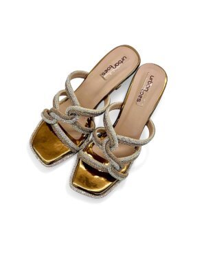 copper embellished strappy heels for women