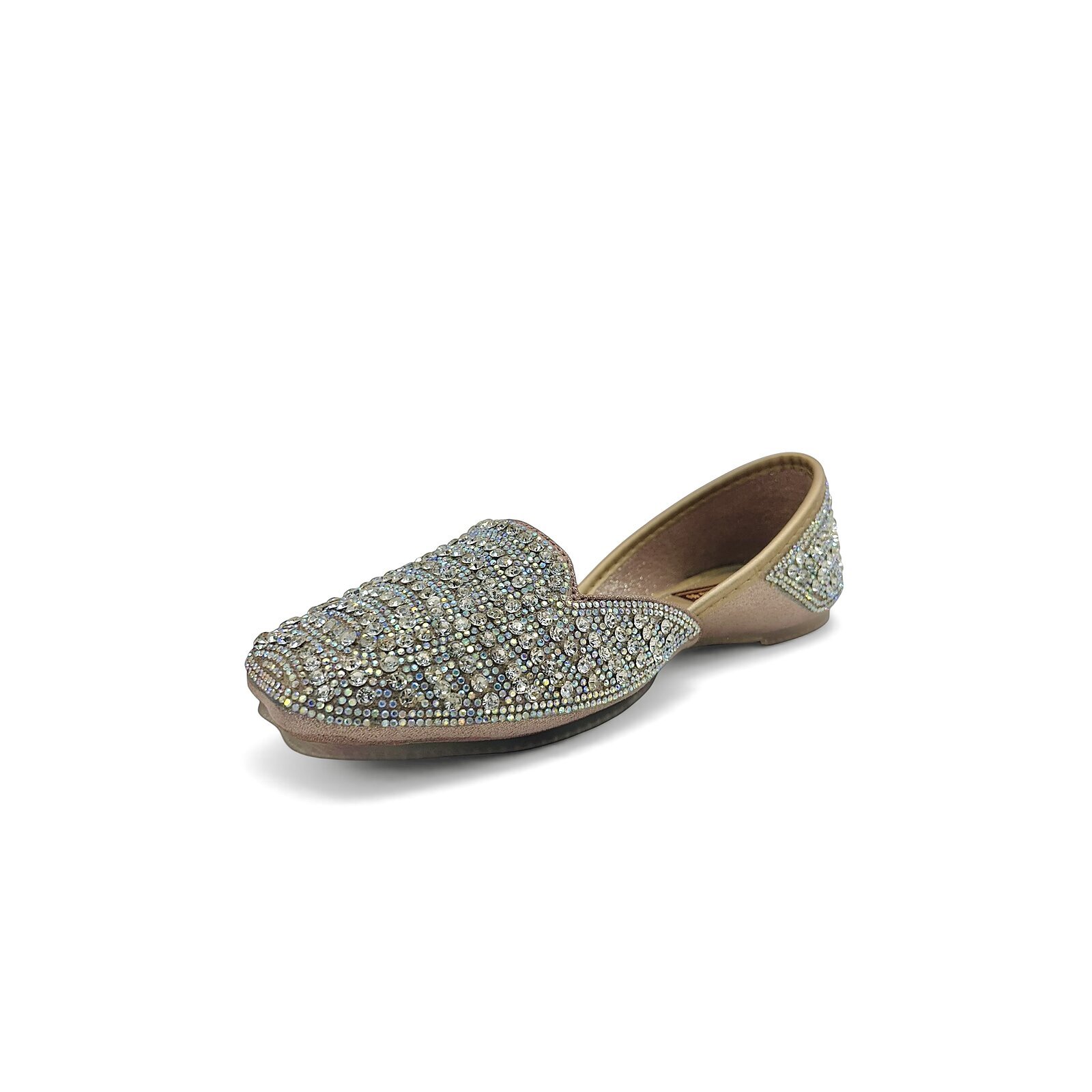 RoseGold Crystal Embellished Jutti for Women – Wedding & Festive Wear - Image 3