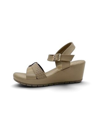 tan comfort wedge sandals for women