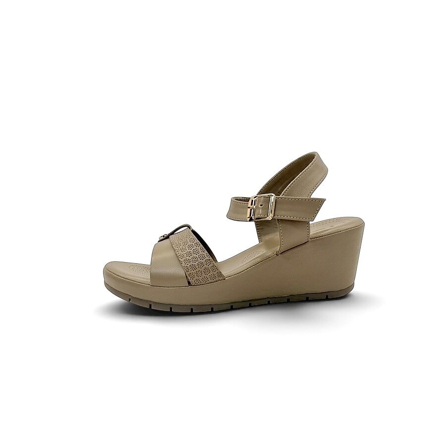 tan comfort wedge sandals for women