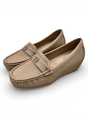 beige wedge loafers for women