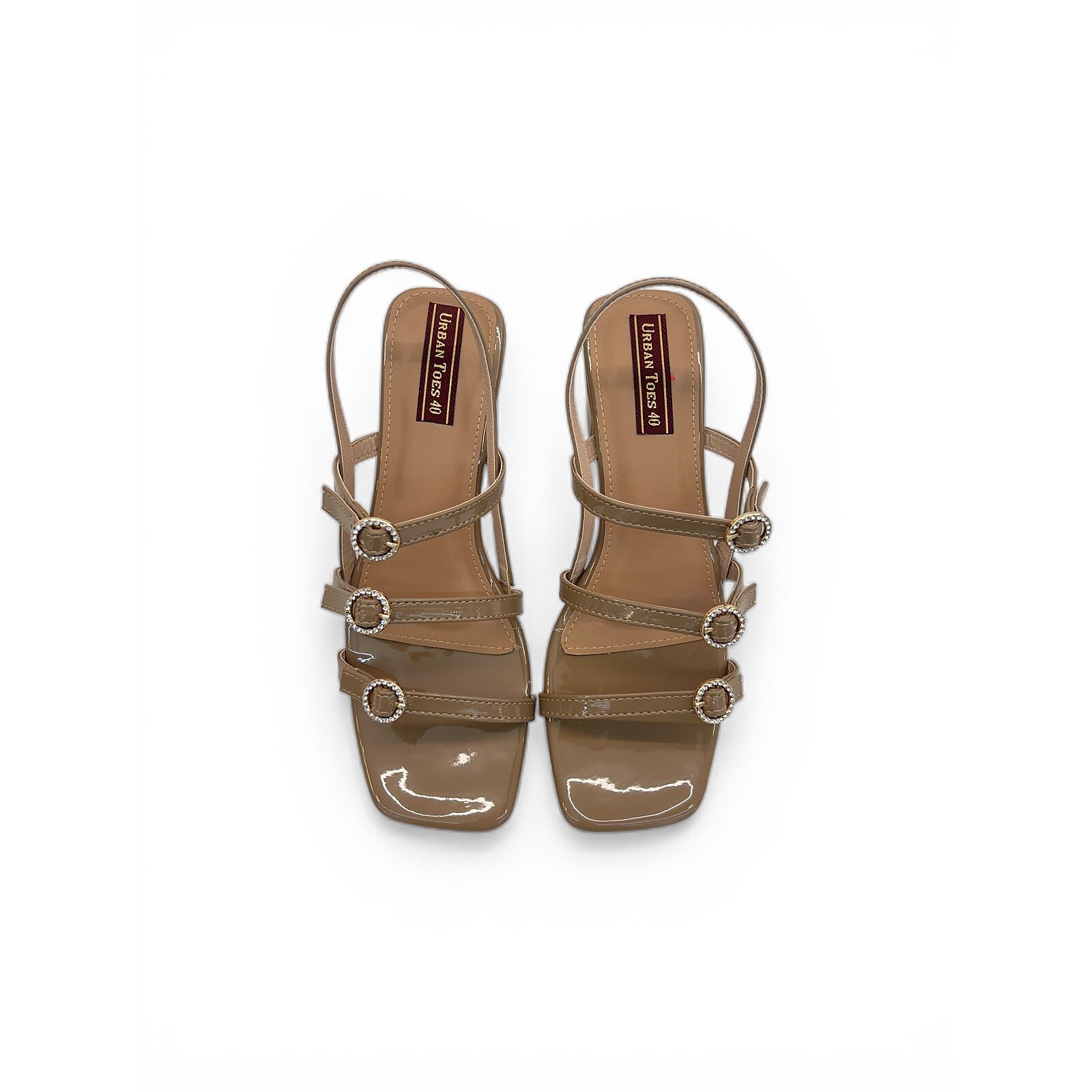 Tan Block Heel Sandals for Women – Elegant Strappy Mid Heel - Image 3