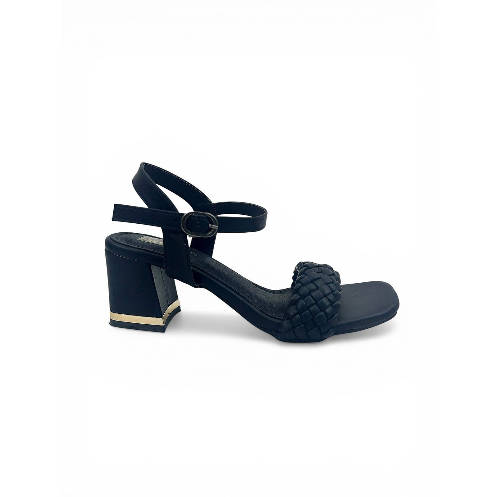 Black Woven Block Heel Sandals for Women – Urbantoes India - Image 4