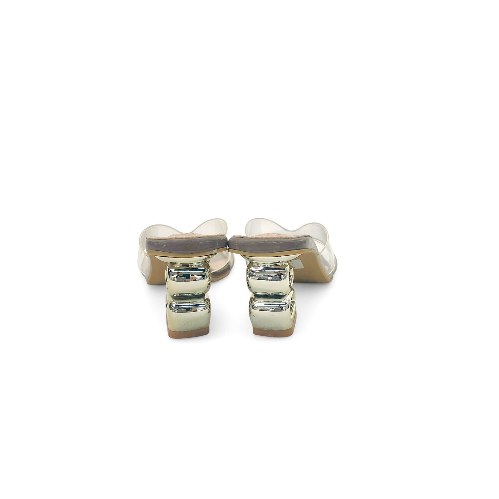 Transparent Brown Strap Designer Heels Sandals for Women – Urbantoes India - Image 4