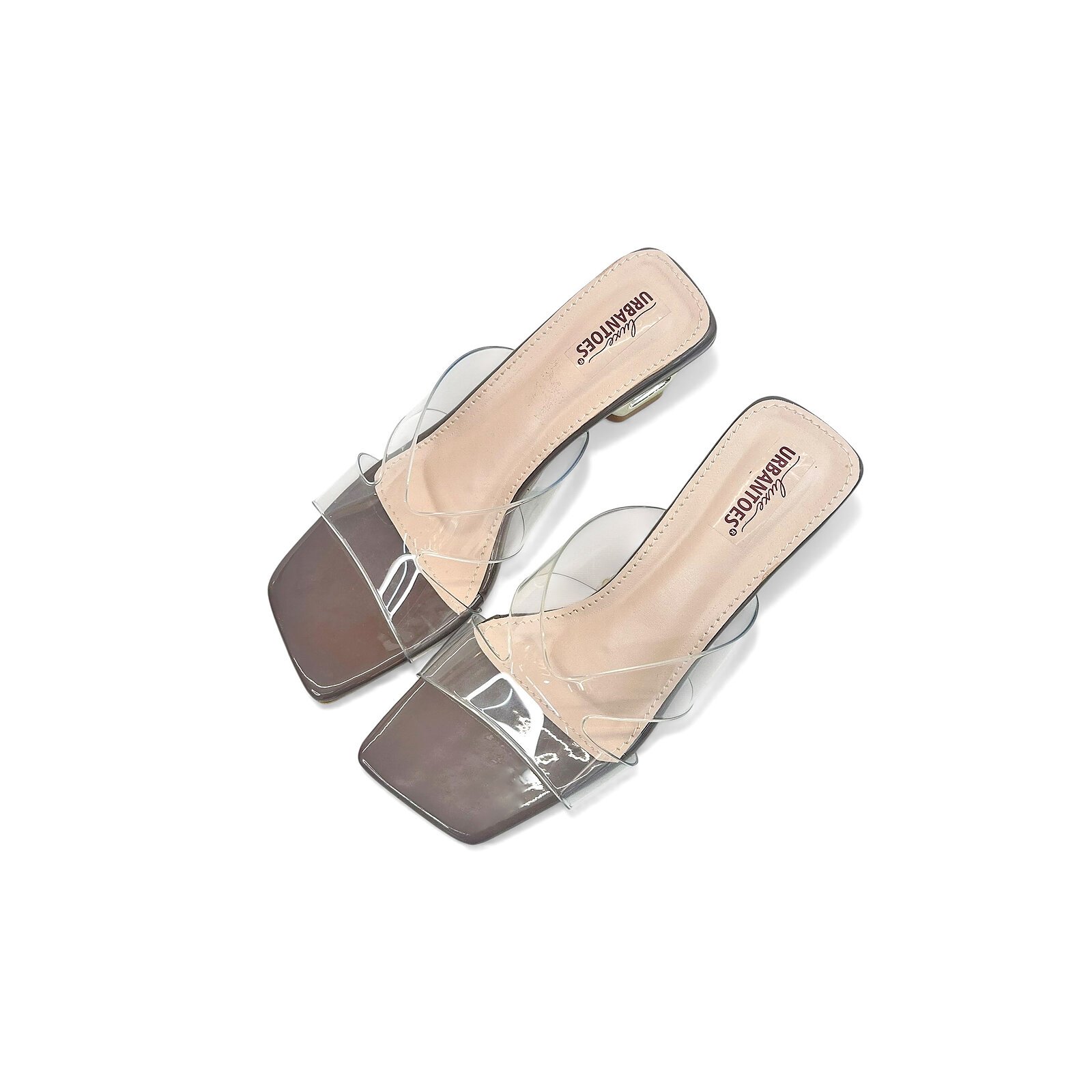 Transparent Brown Strap Designer Heels Sandals for Women – Urbantoes India - Image 3