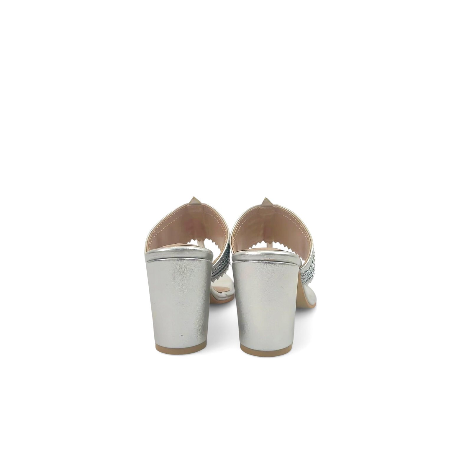 Silver Kolhapuri Block Heel Slipper for Women – Urbantoes - Image 3