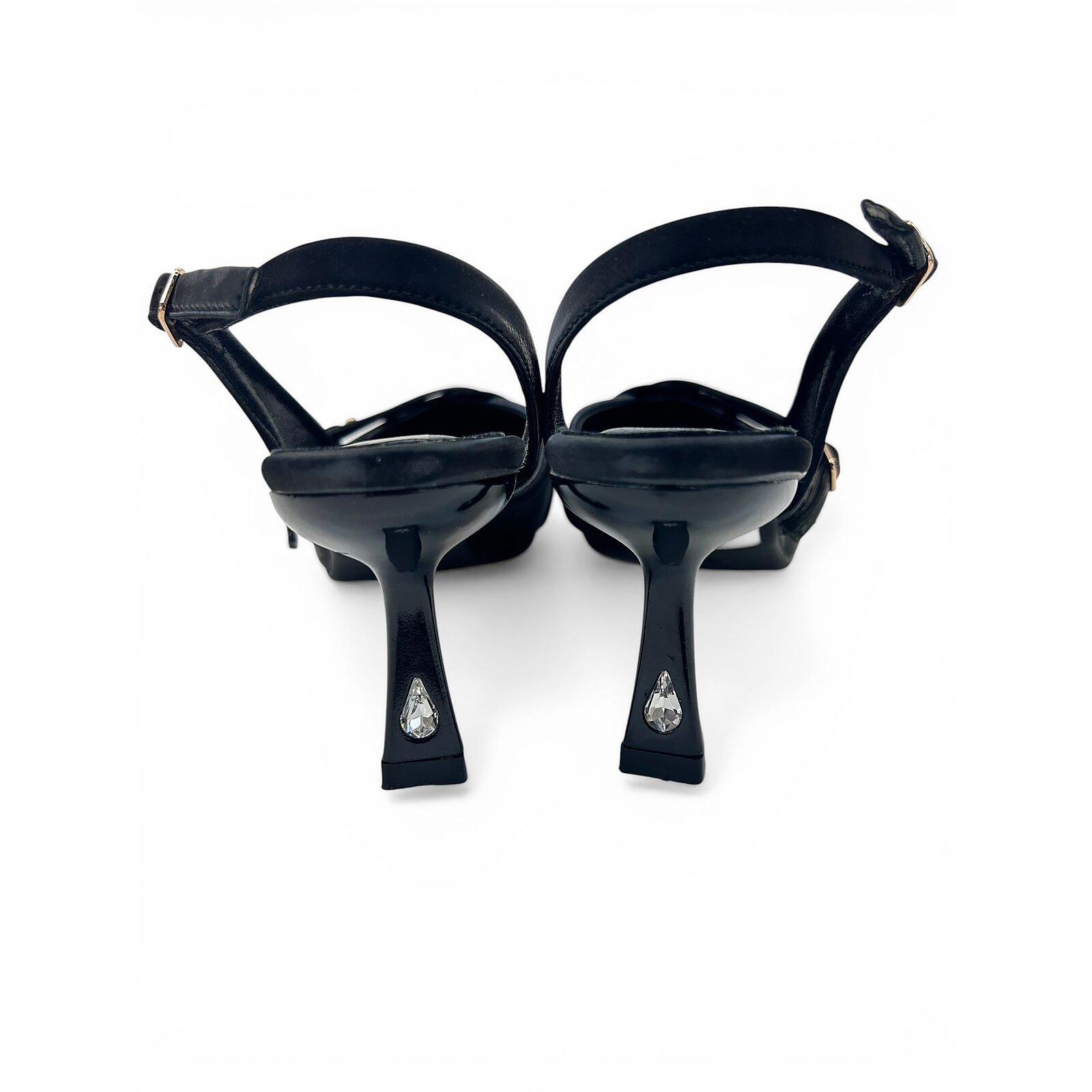 Black Patent Slingback Kitten Heels for Women – Urbantoes India - Image 6