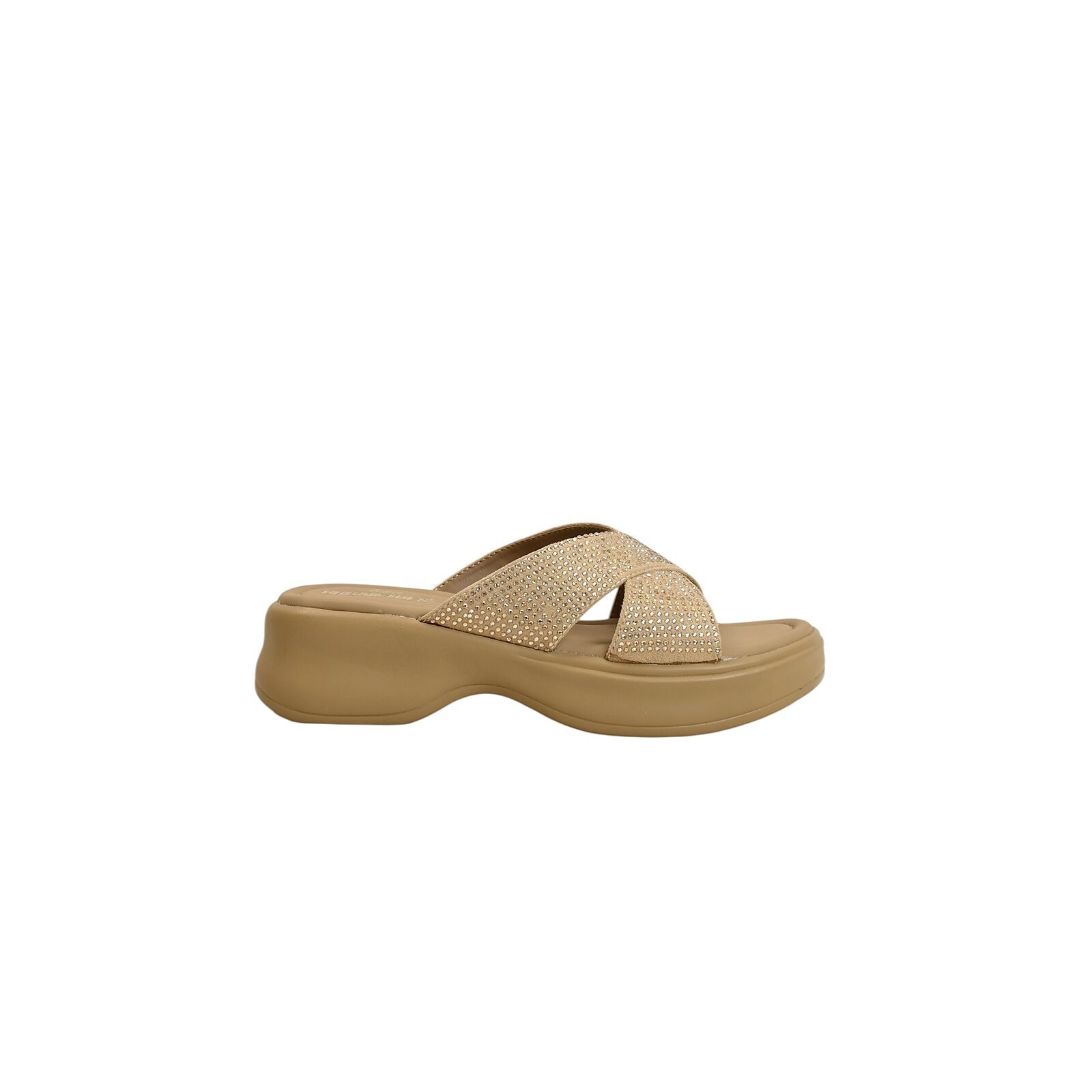 Beige Embellished Platform Slide for Women – Comfort Daily Wear - Image 2