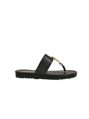 black buckle flat slippers women