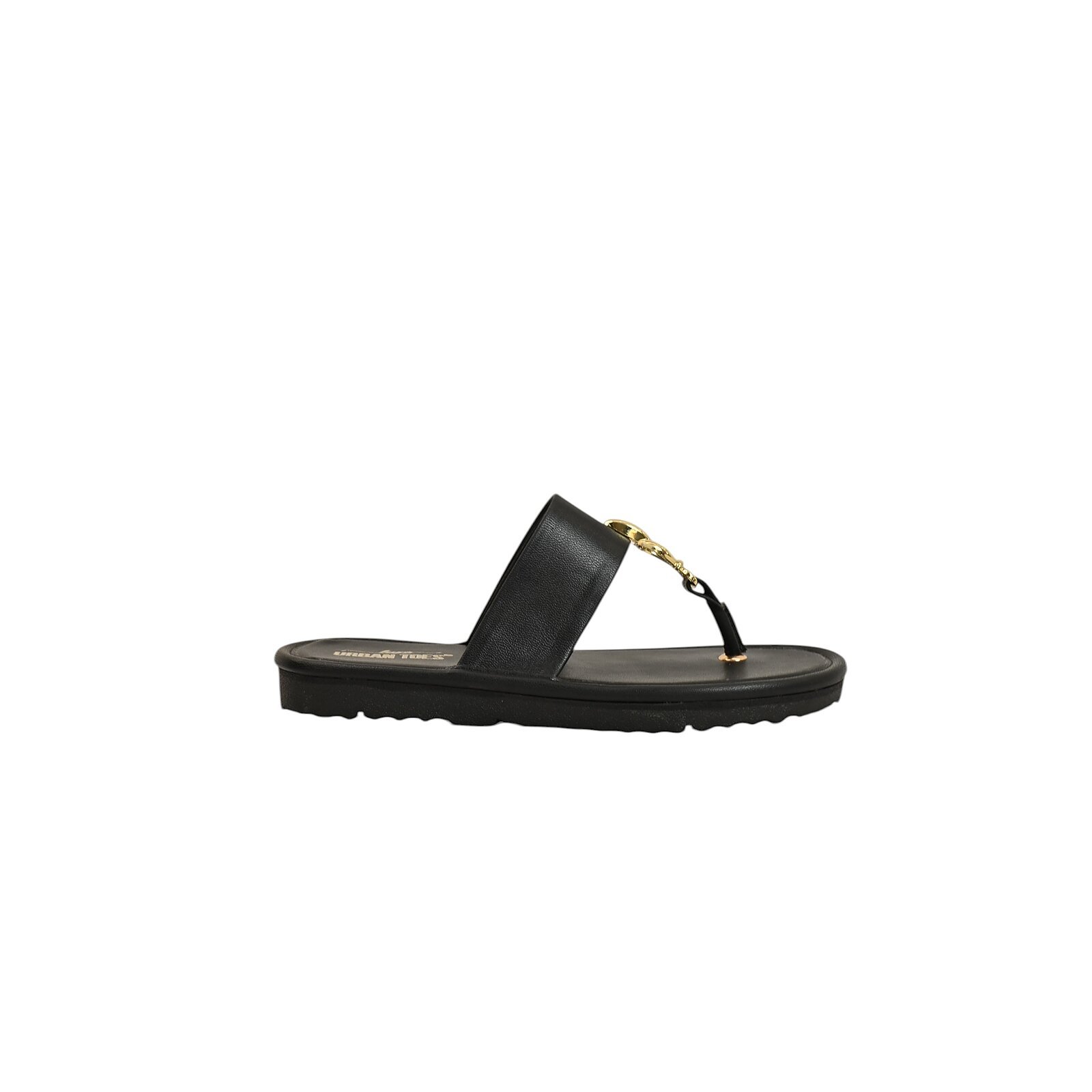 black buckle flat slippers women