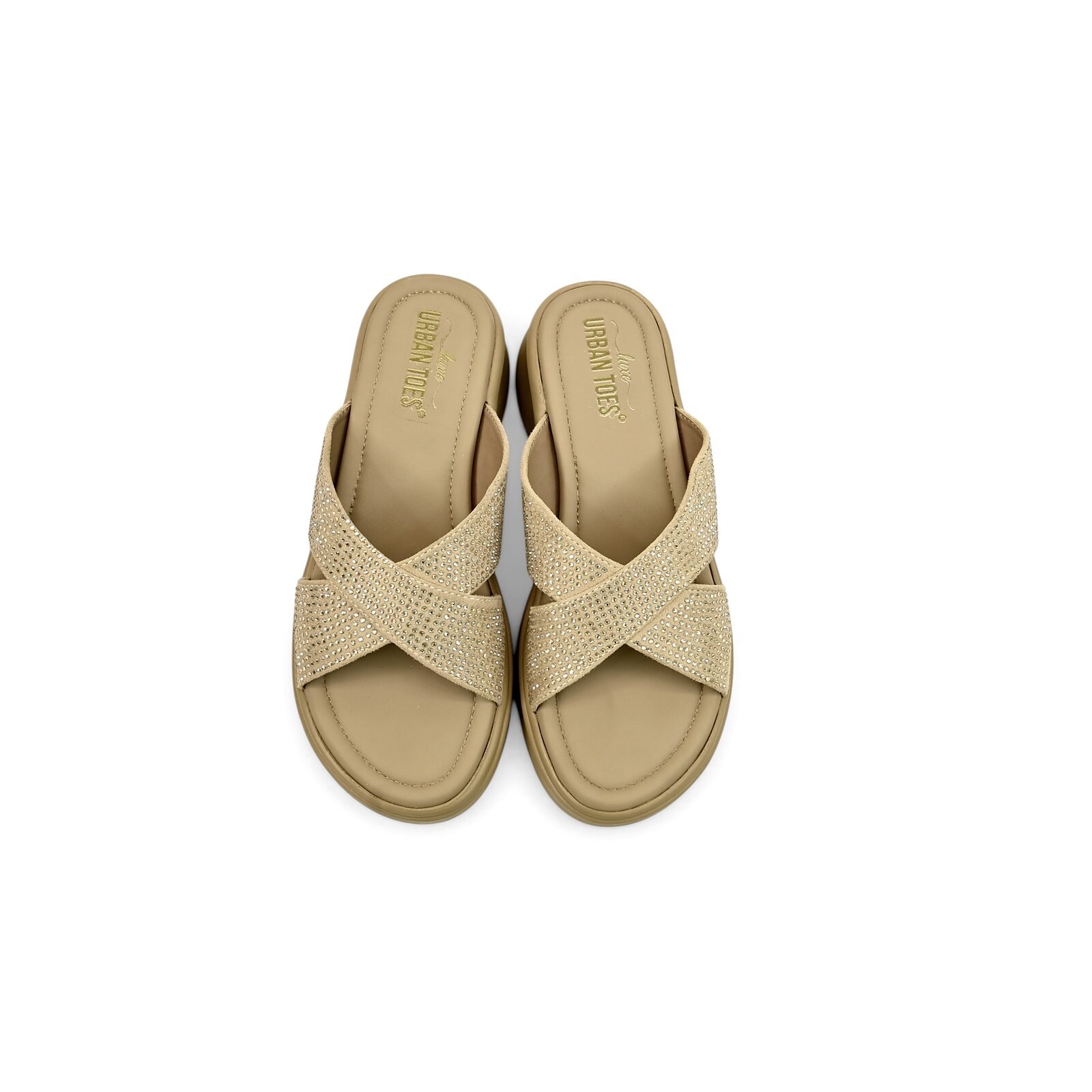 Beige Embellished Platform Slide for Women – Comfort Daily Wear - Image 3