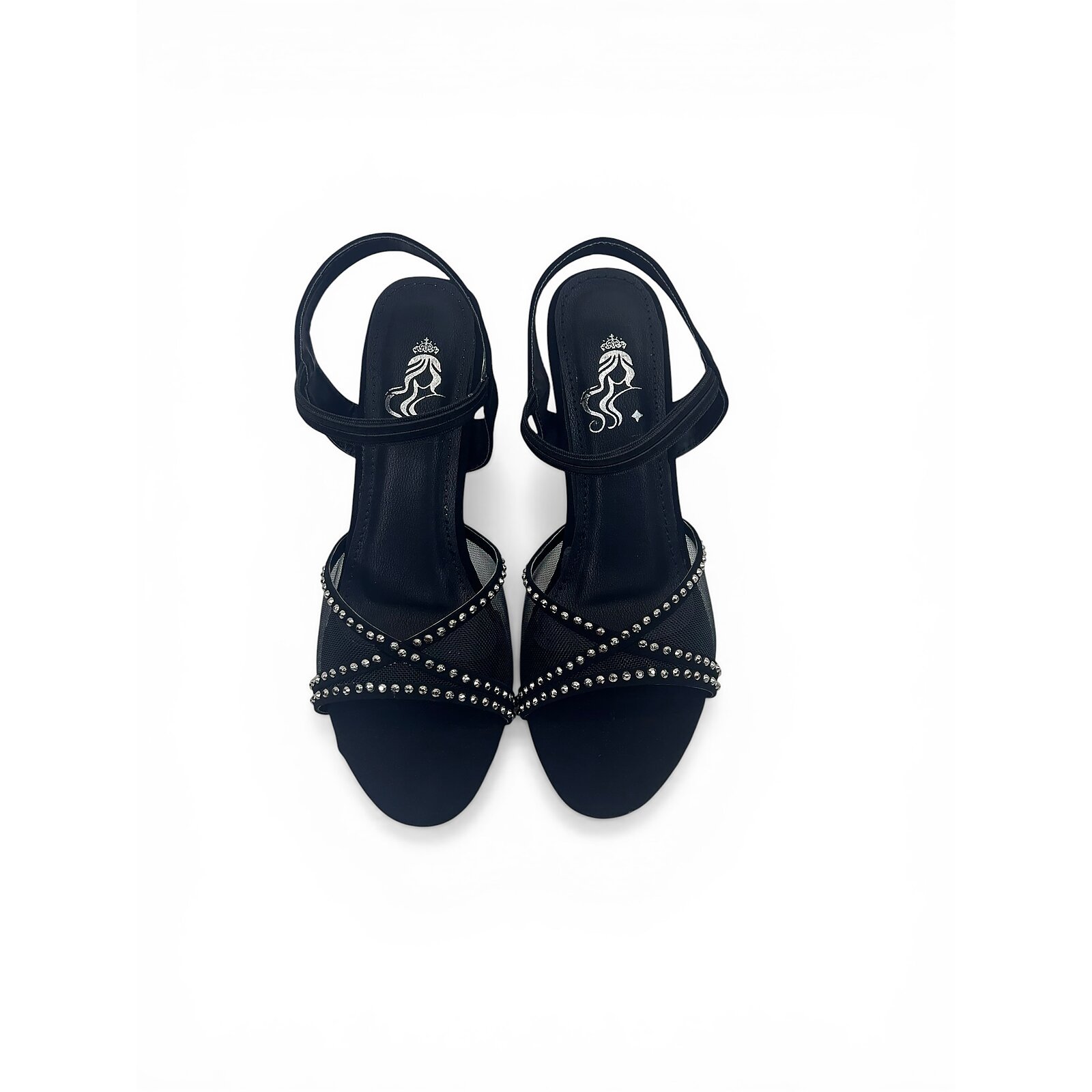Black Studded Kitten Heel Sandals for Women – Urbantoes India - Image 3