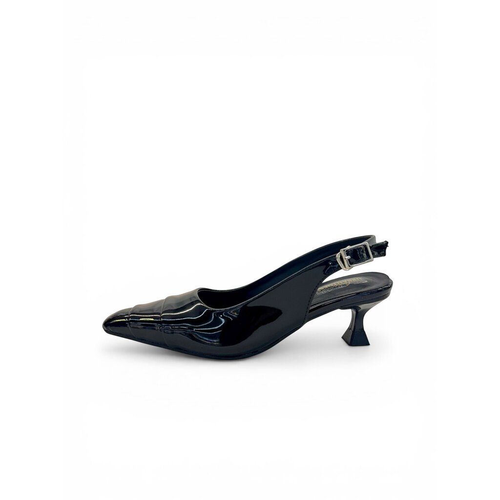 Black Patent Slingback Kitten Heels for Women – Urbantoes India