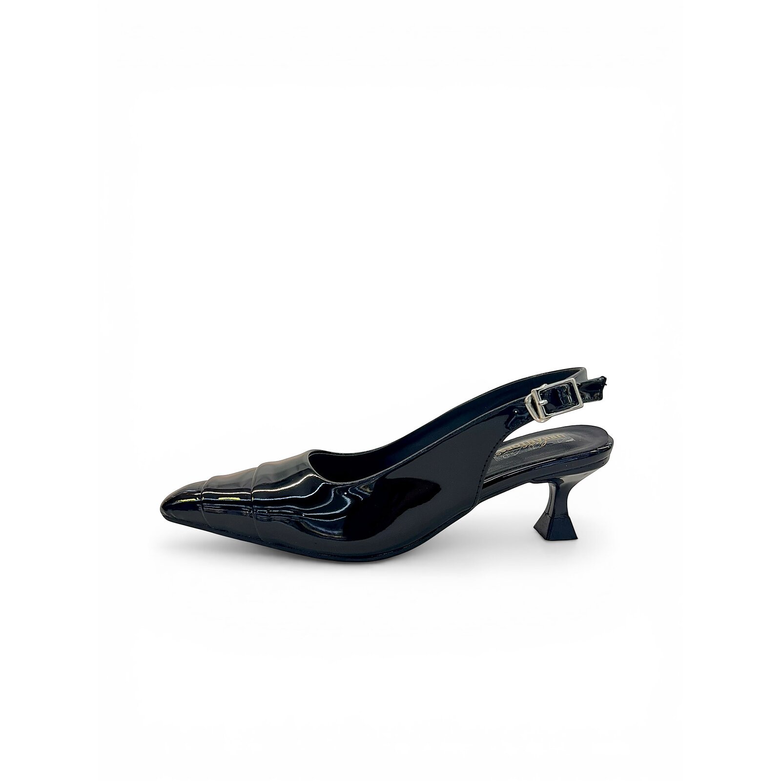 Black Patent Slingback Kitten Heels for Women – Urbantoes India - Image 3