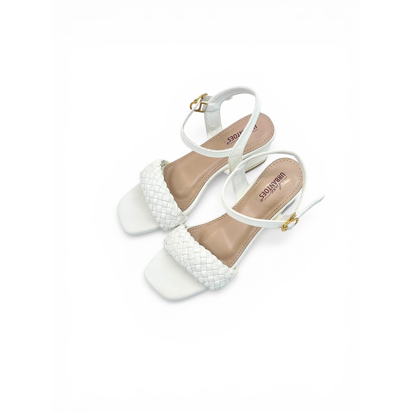 White Woven Block Heel Sandals for Women – Urbantoes India - Image 4