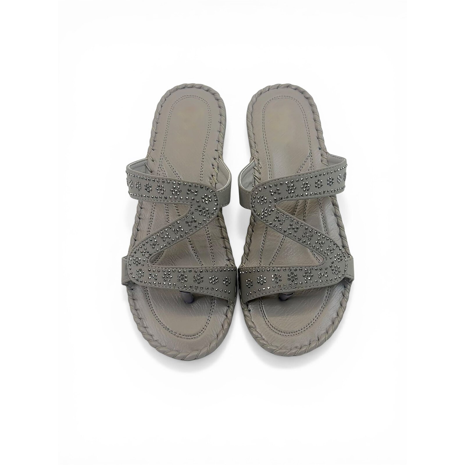 Grey Embellished Toe-Post Comfort Sandals for Women – Urbantoes - Image 2